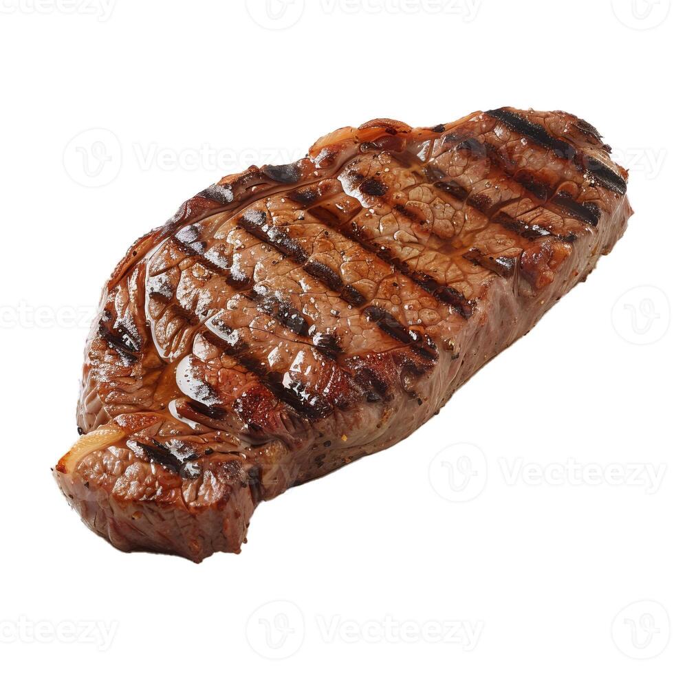 Grilled steak isolated on transparent background photo