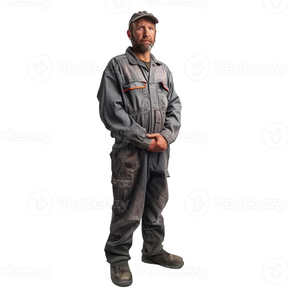 Confident handyman standing with transparent background photo