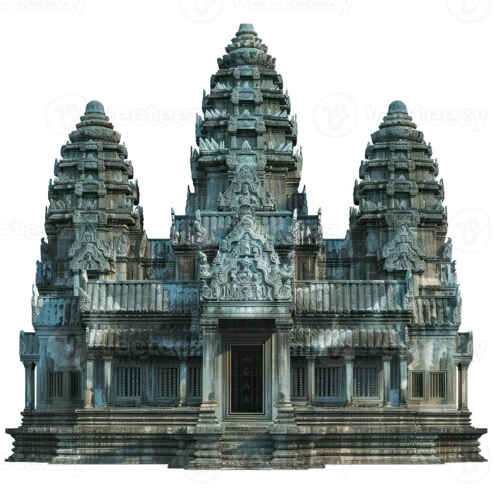 Angkor wat temple showing traditional khmer architecture photo