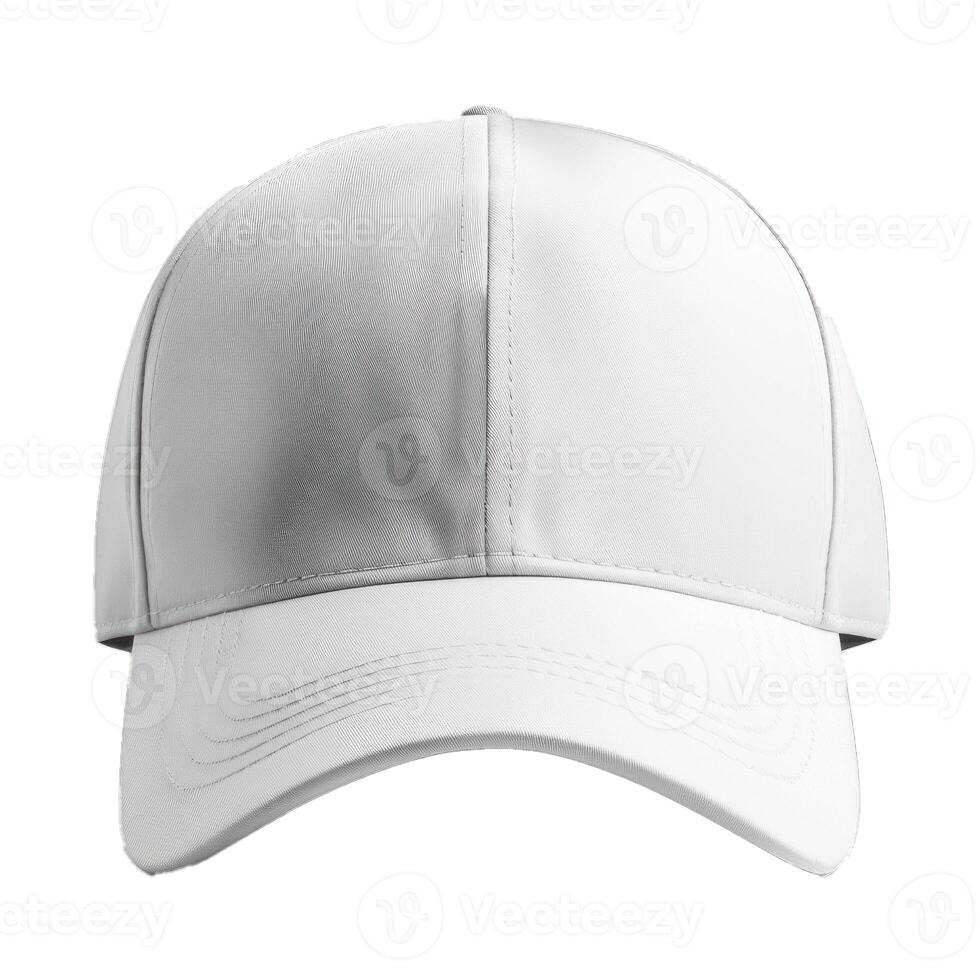 White baseball cap isolated on white background showing front view photo