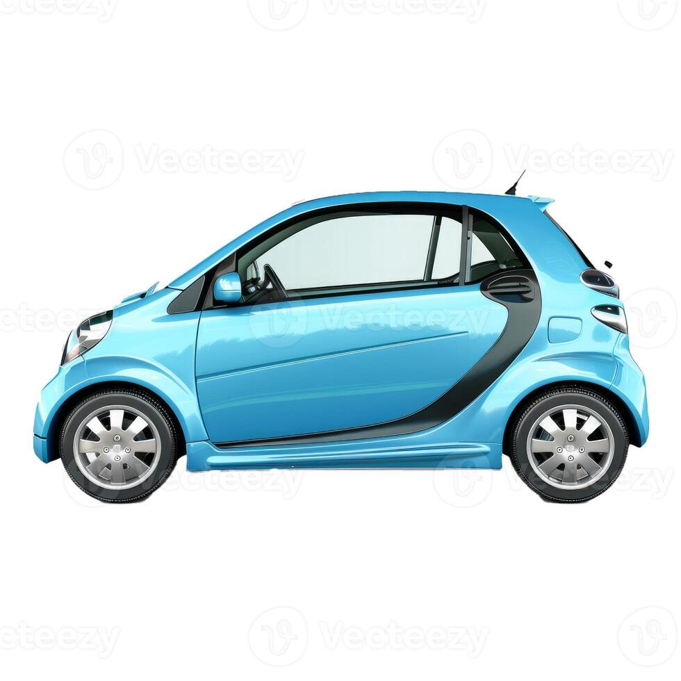 Modern compact electric car parked in profile view photo