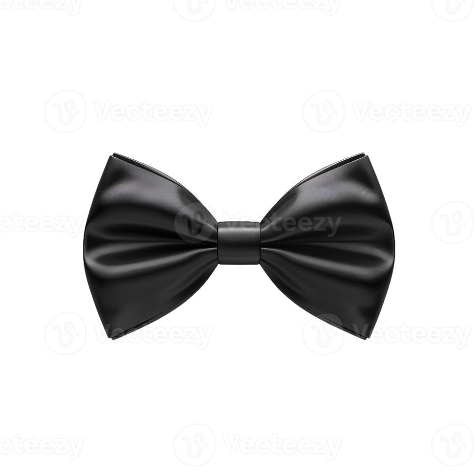 Elegant black bow tie isolated on white background photo