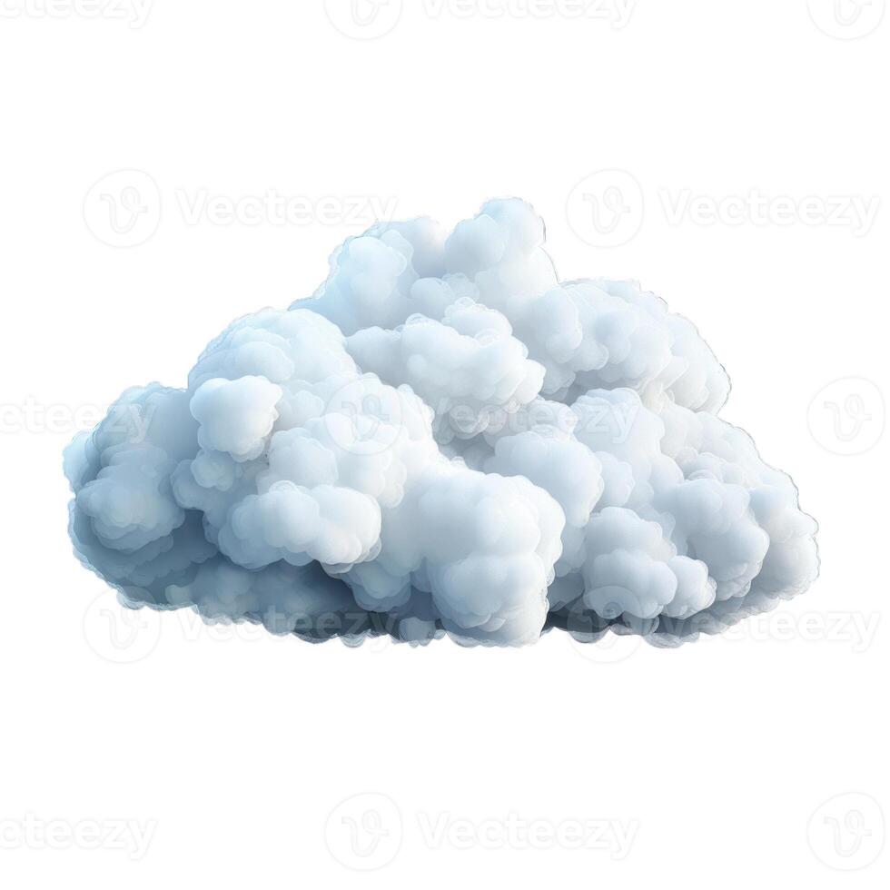 Fluffy white cloud floating on white background photo
