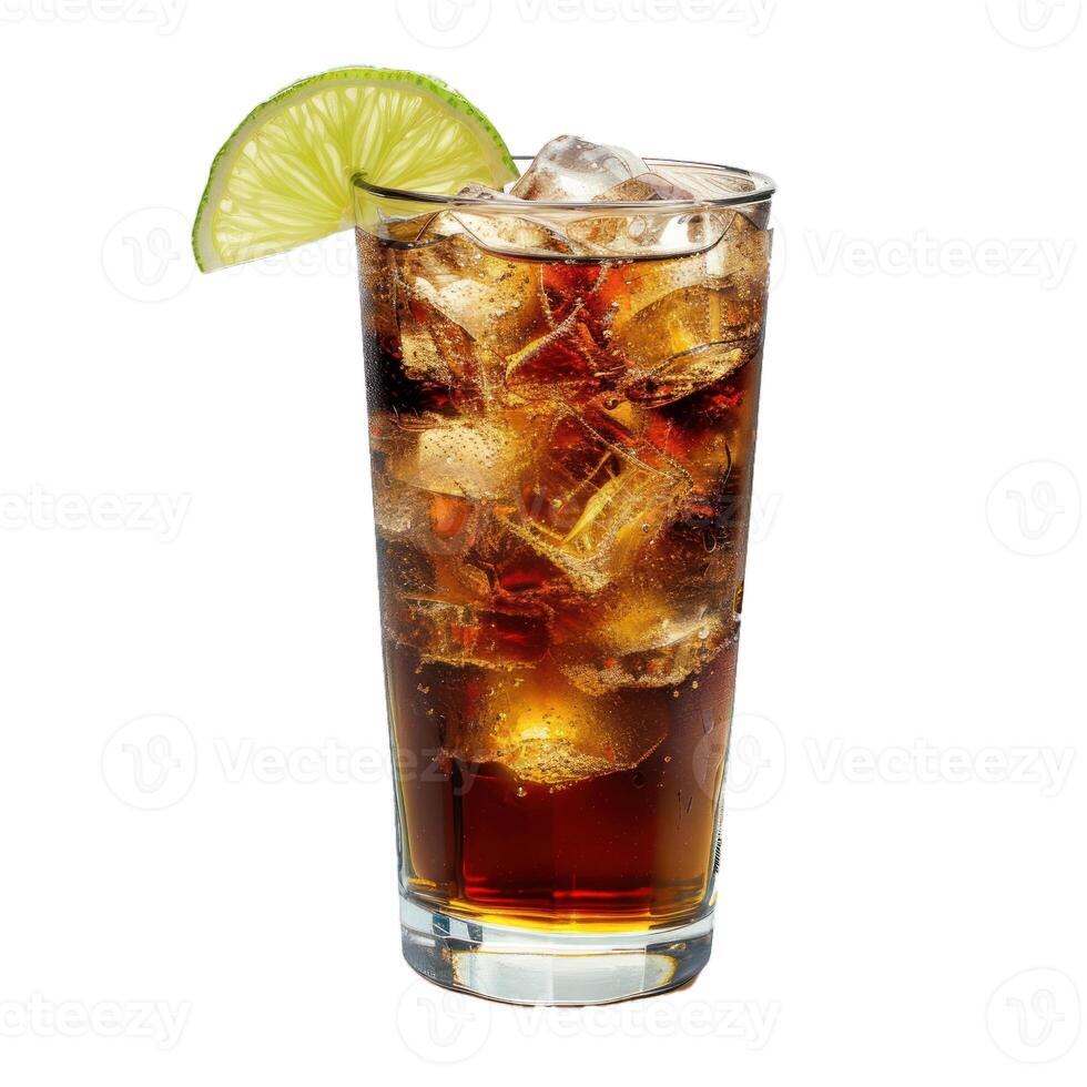 Refreshing ice cold long island iced tea with lime garnish photo