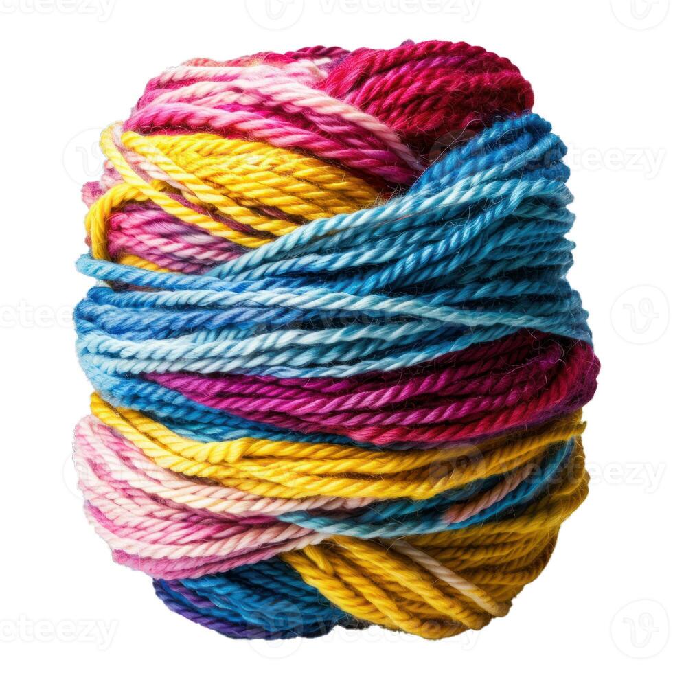 Colorful ball of yarn is ready for knitting photo