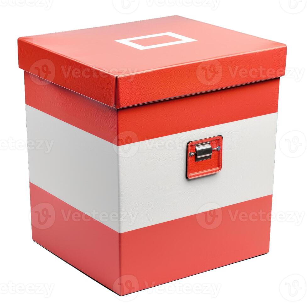 Austrian flag ballot box with latch for voting photo
