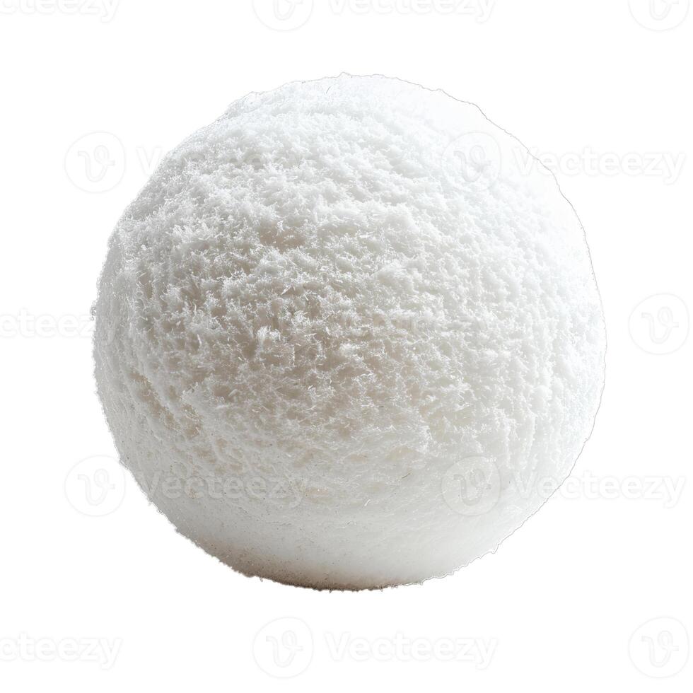 White ice cream scoop on white background photo
