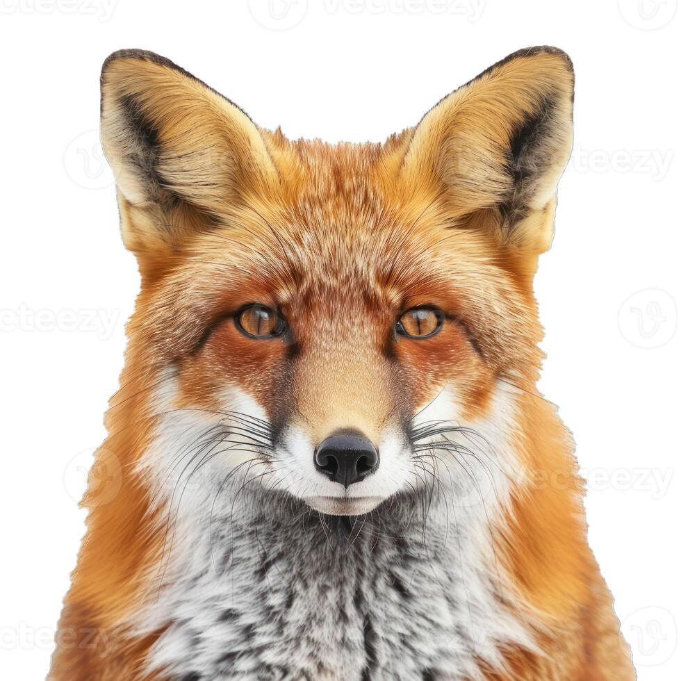 Red fox with intense eyes is gazing directly ahead photo