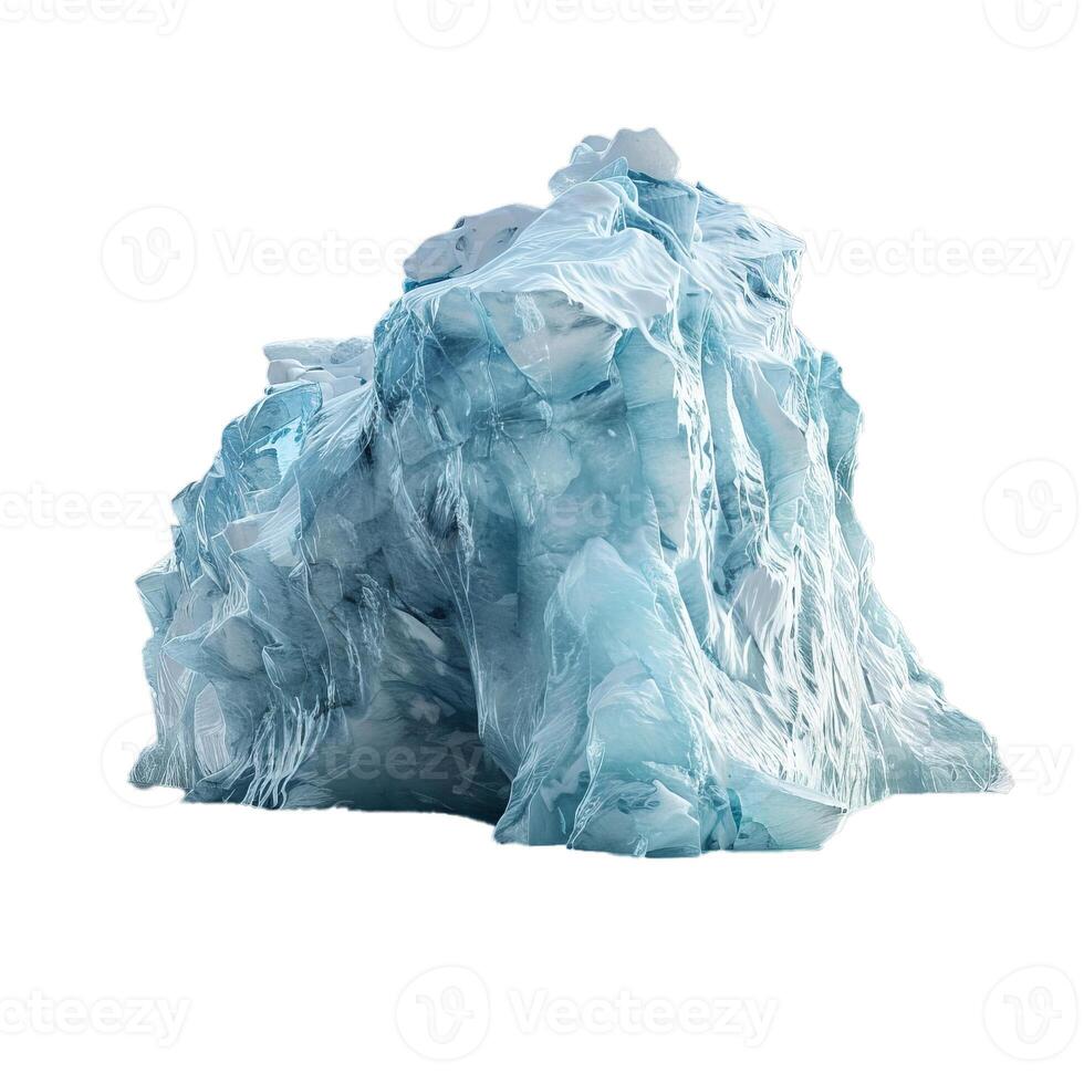 Large chunk of iceberg floating on white background photo