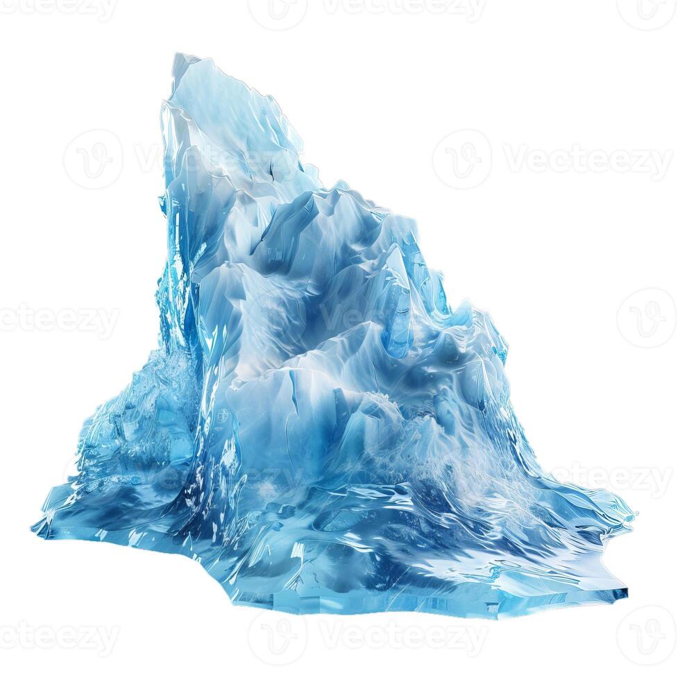 Big piece of iceberg floating on water surface photo
