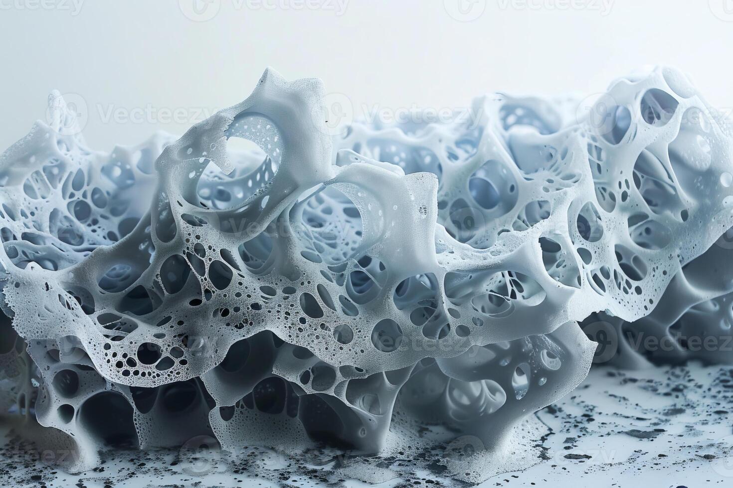 Abstract background of foam creating intricate and alien landscape photo