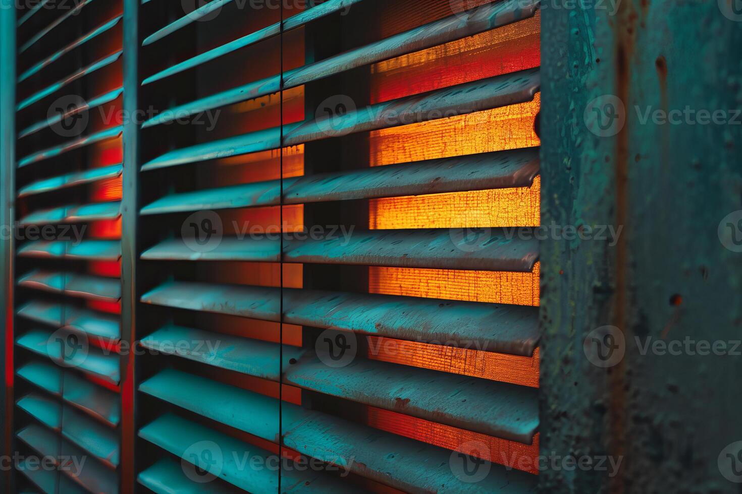 Closeup of industrial metal grate covering light source photo