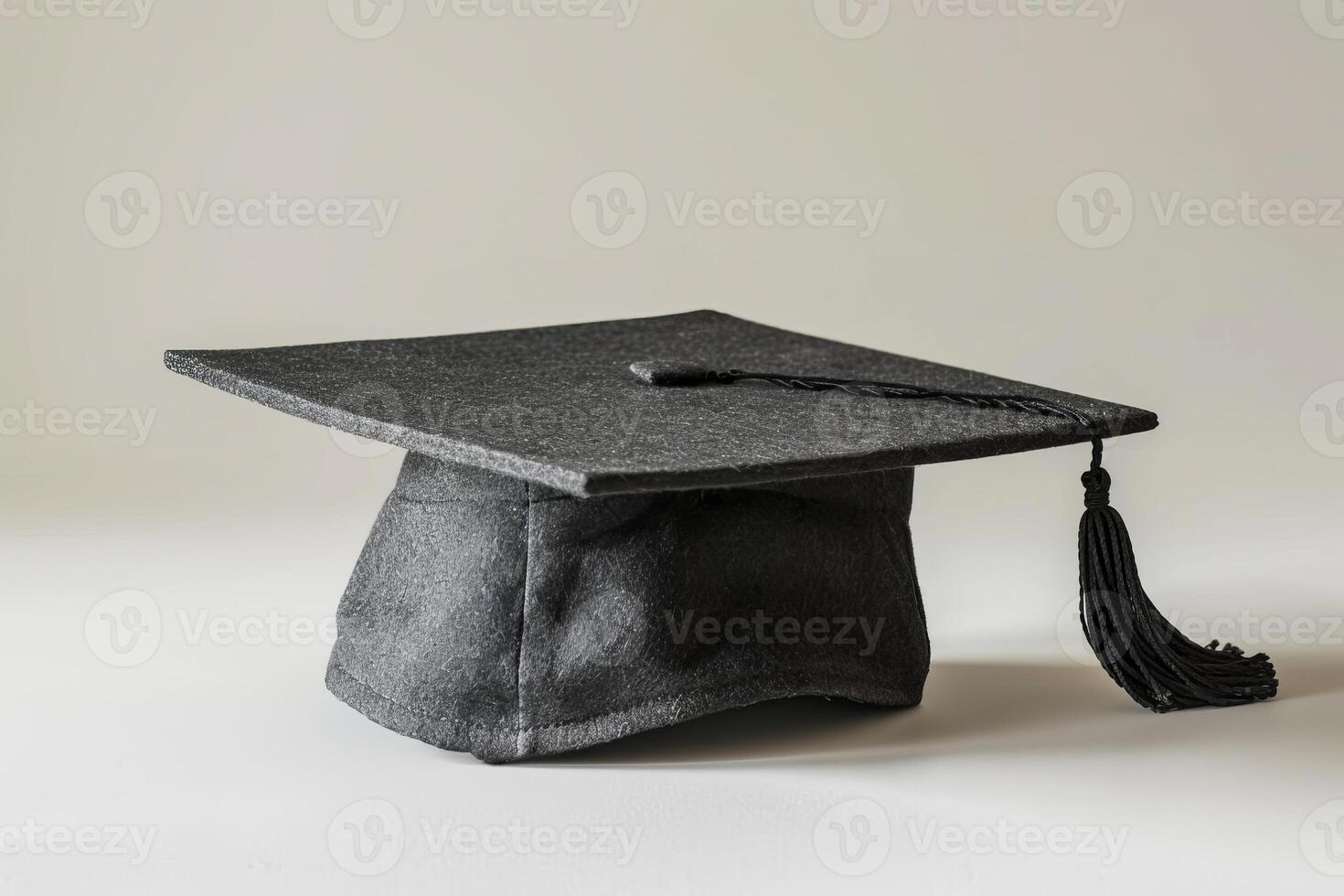Graduation cap sitting on a table representing academic success photo