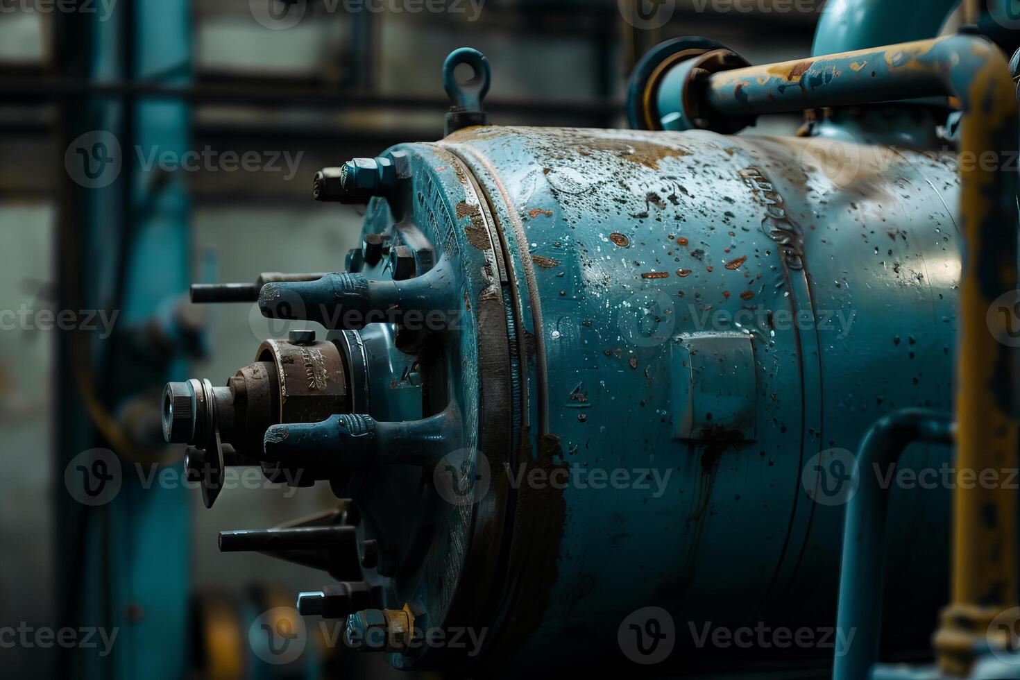 Old industrial machine showing signs of wear and tear photo
