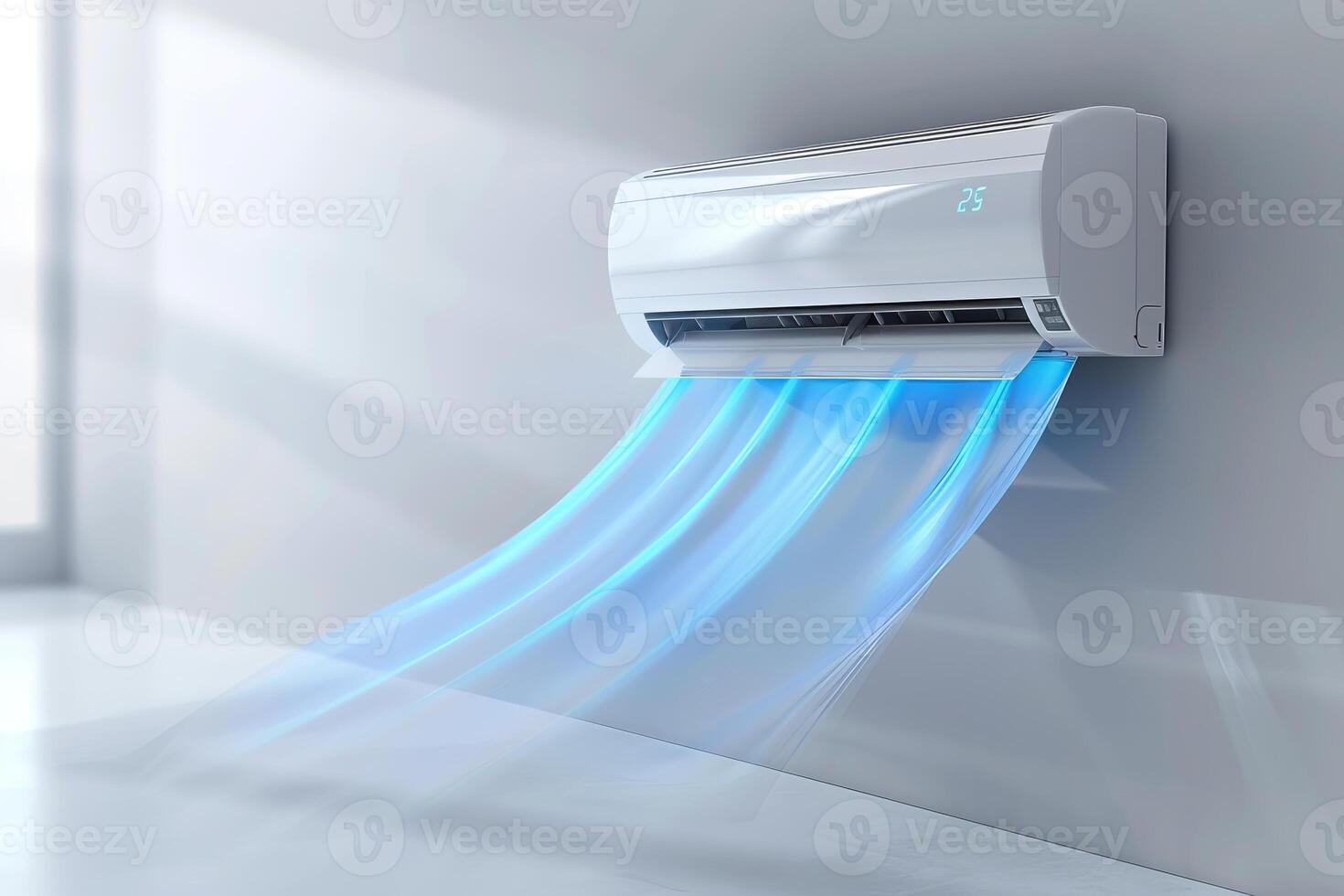 Air conditioner blowing cold air in the room photo