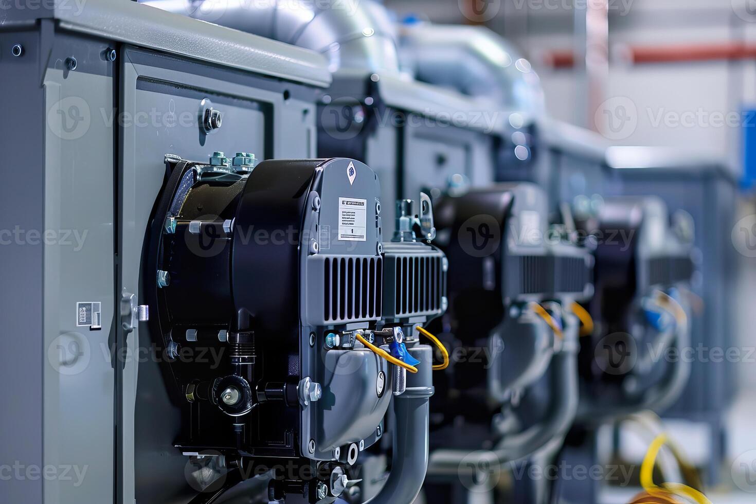 Row of hvac air conditioning units in data center photo