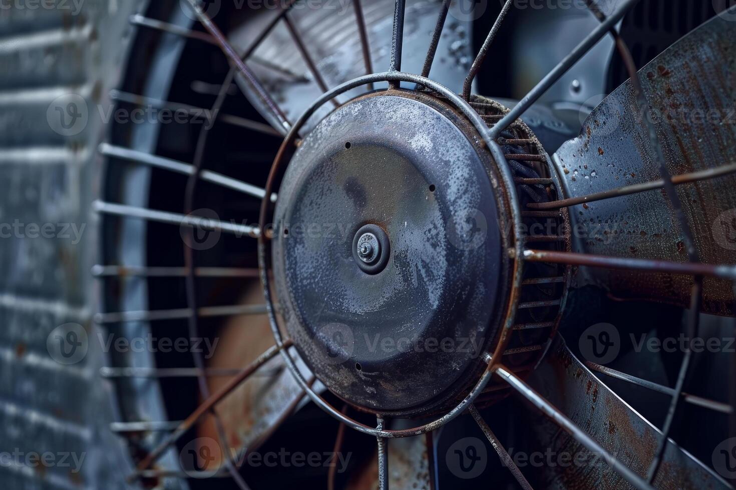 Old rusted industrial fan showing signs of age and wear photo