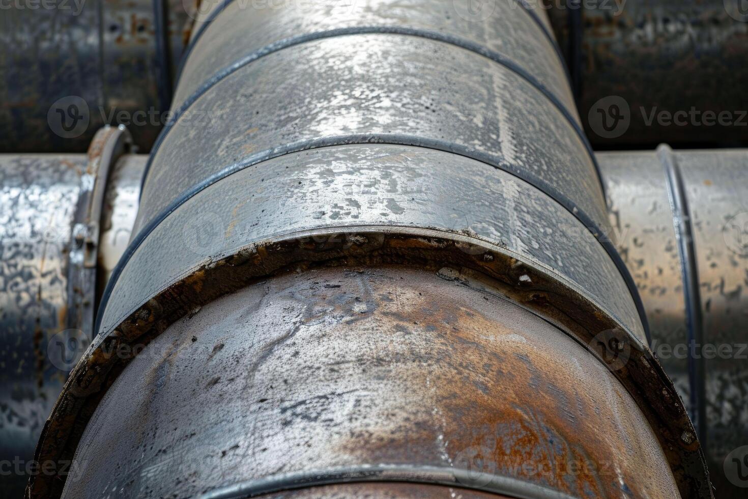 Large rusty industrial pipes showing corrosion and decay photo