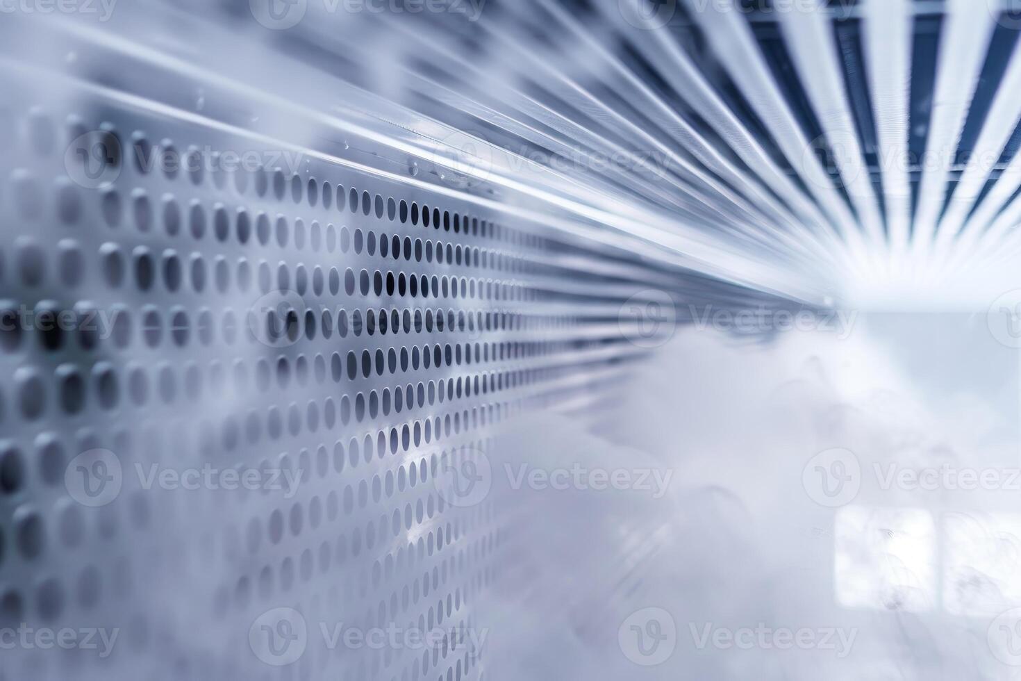 Cold storage facility with metal grid and steam creating lines photo