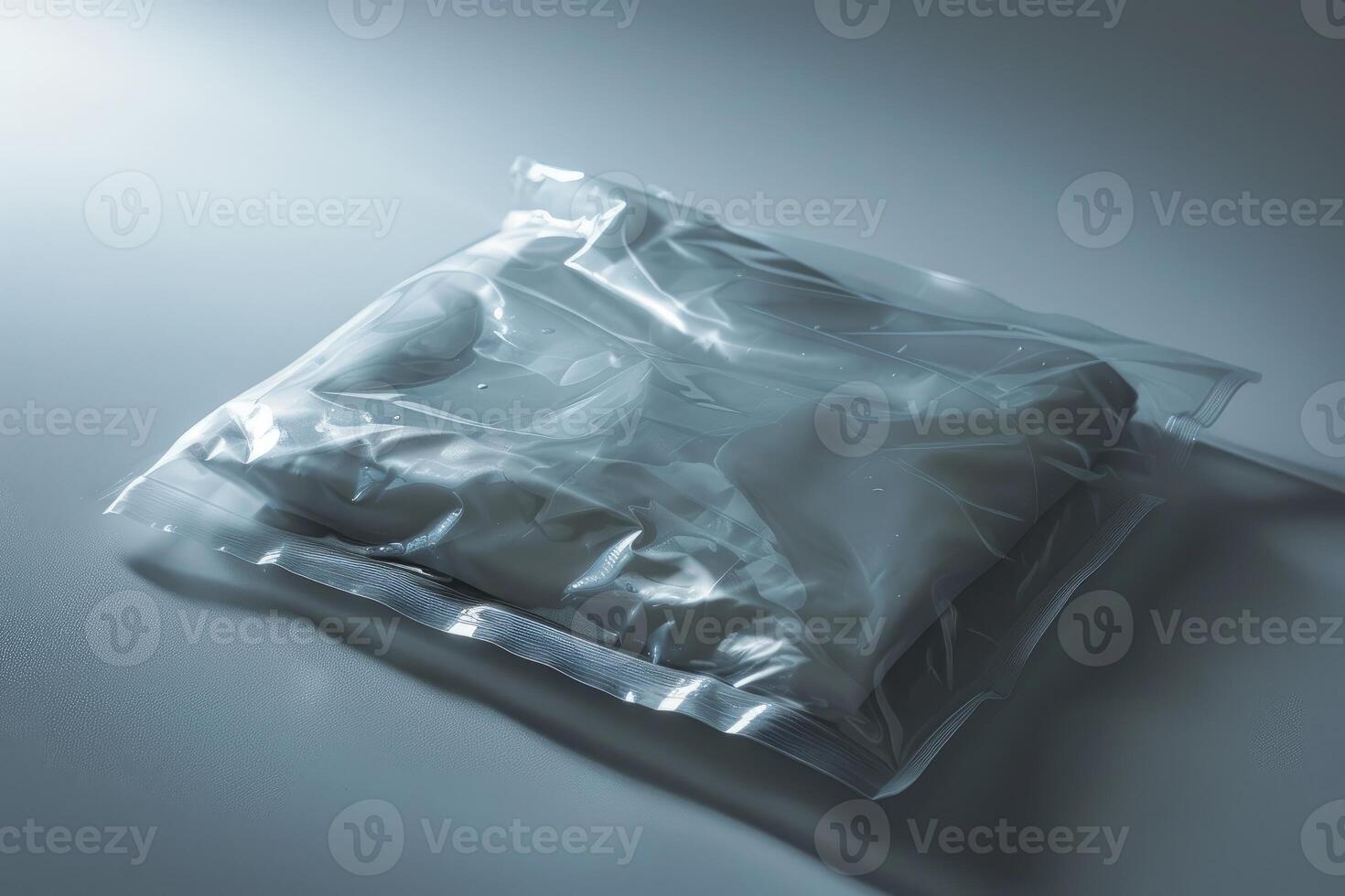 White t shirt vacuum sealed in a plastic bag photo