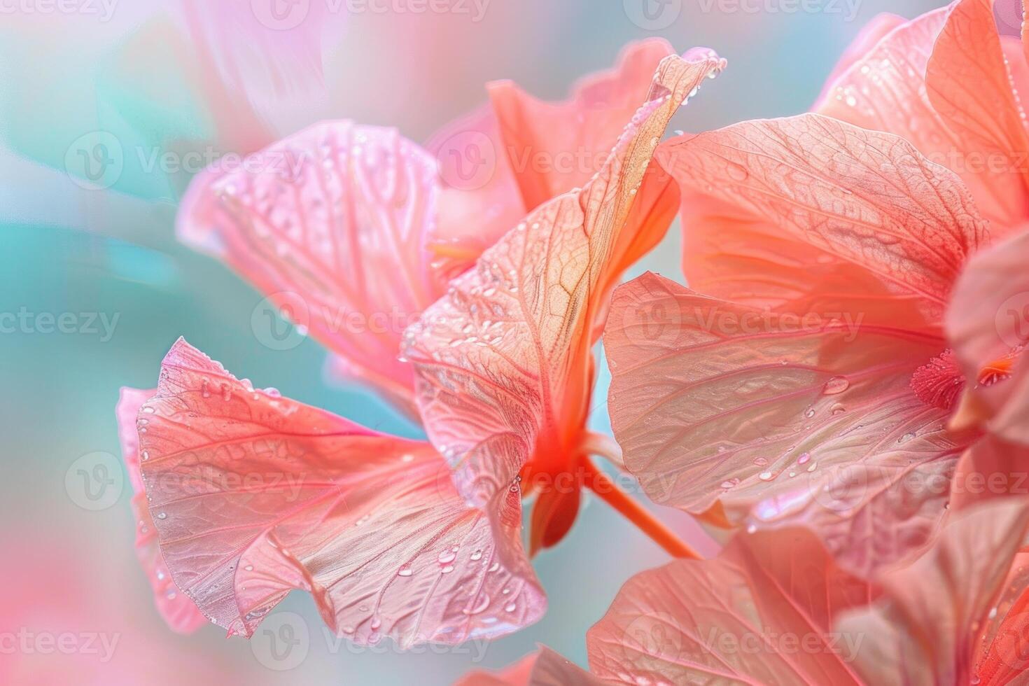 Beautiful pink hibiscus flowers blooming in the garden photo