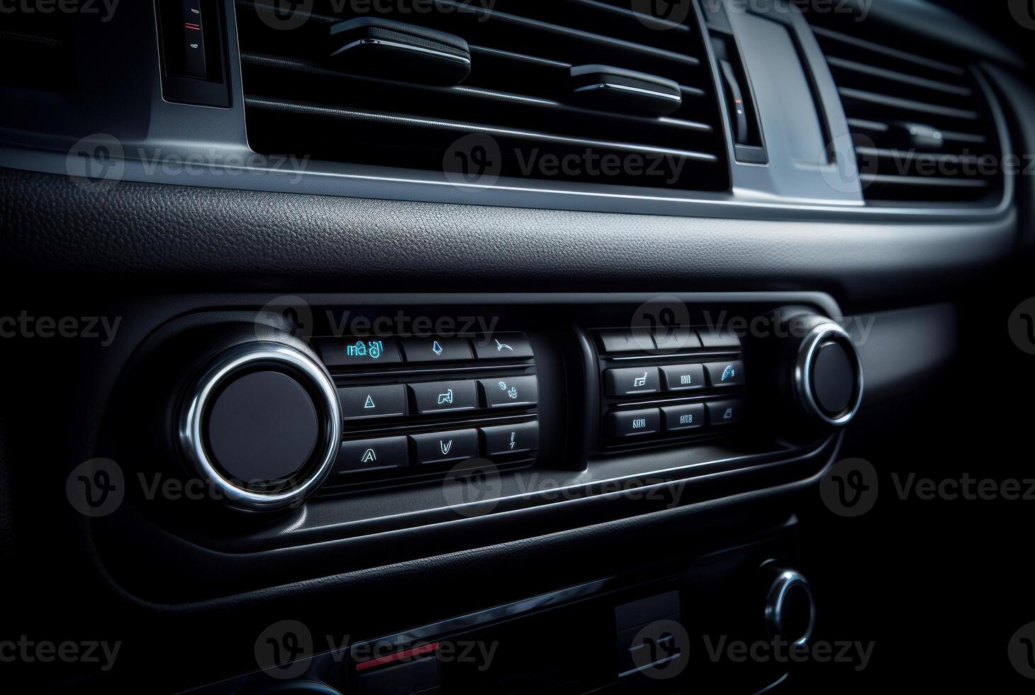 Modern car dashboard and climate control panel photo