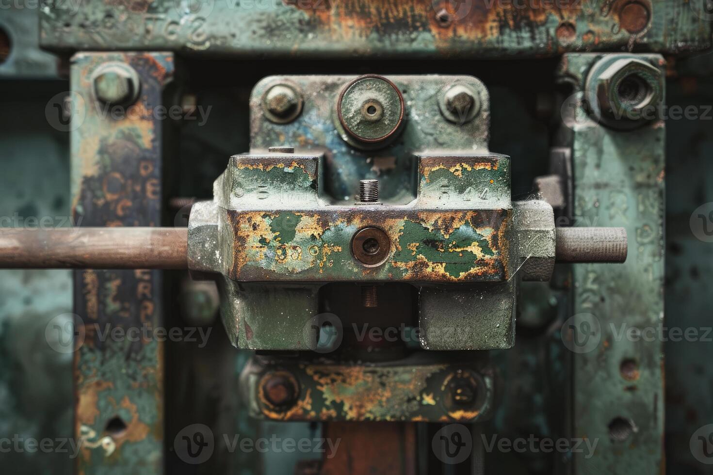 Old rusted industrial machine part showing signs of age and wear photo