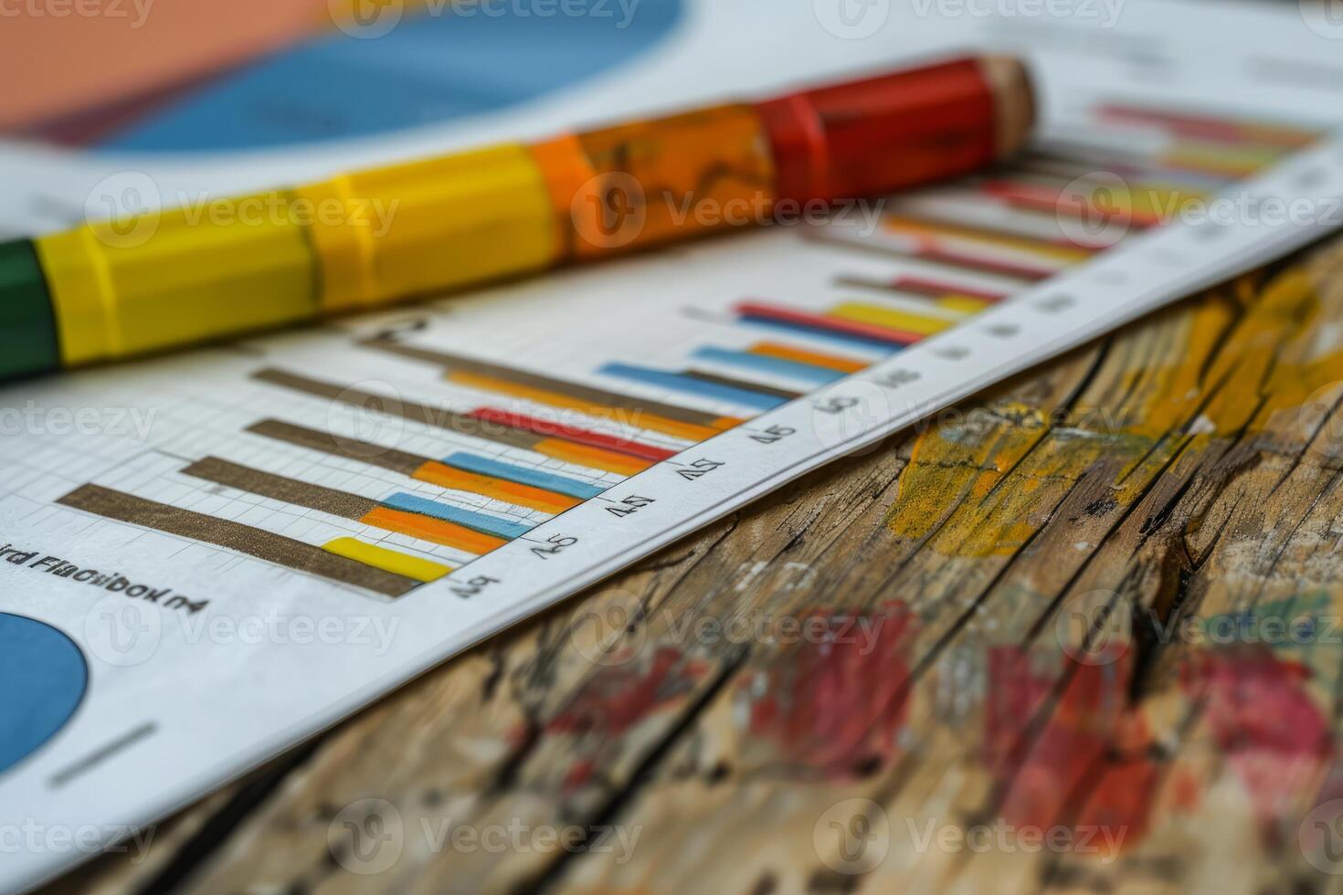 Business document with graphs showing market analysis and financial reports photo