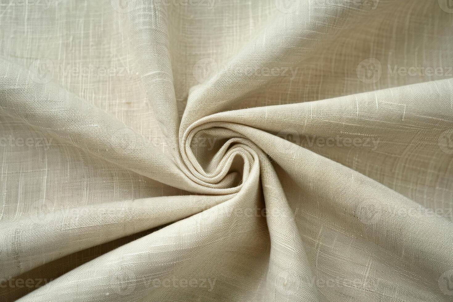 Swirled beige linen fabric texture background showing natural pattern photo