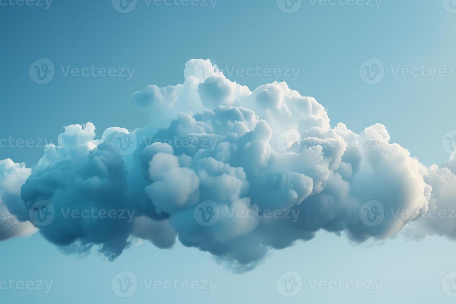 Big fluffy cumulus cloud floating in a bright blue sky photo
