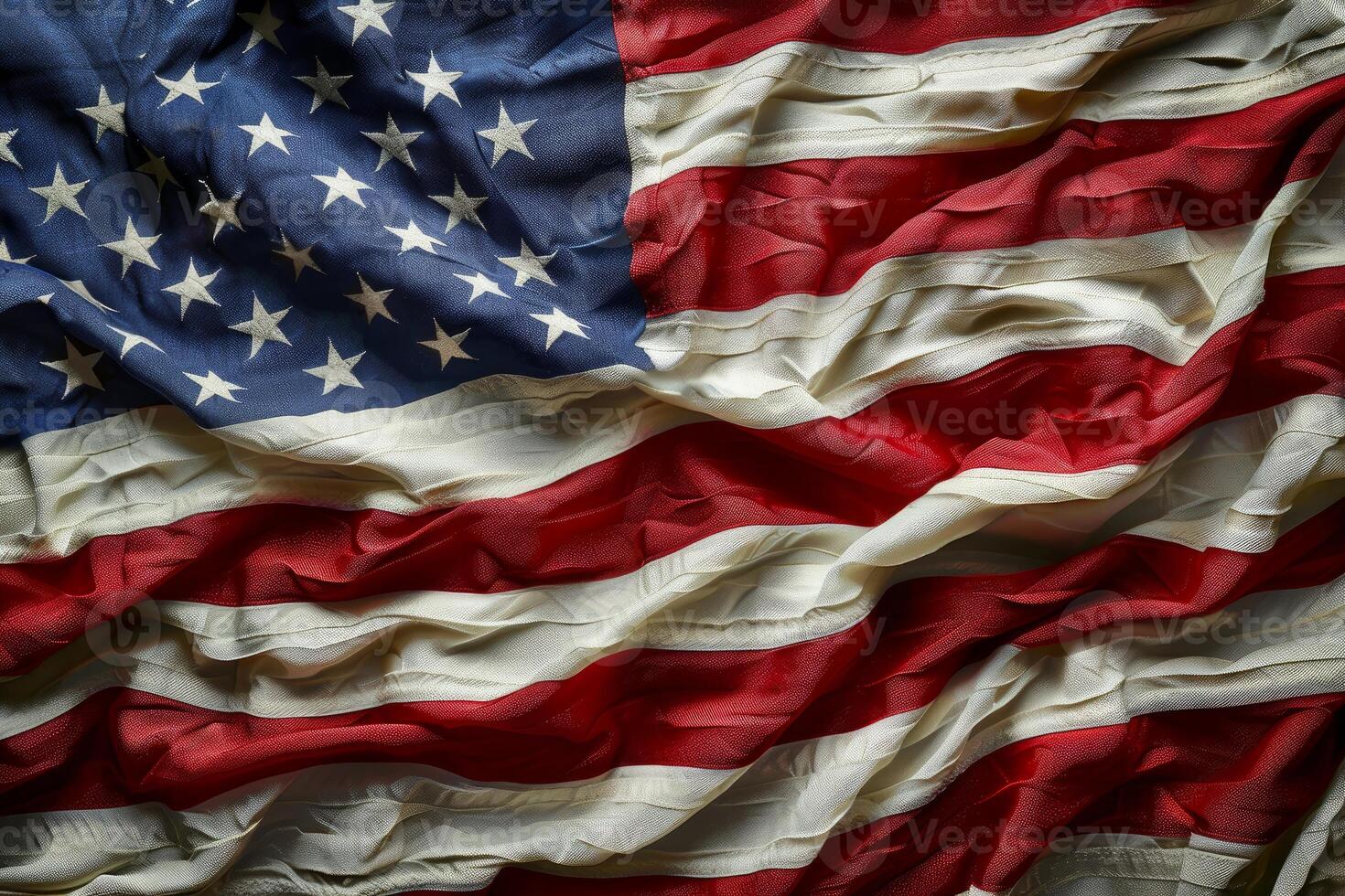 American flag flowing and waving in the wind photo