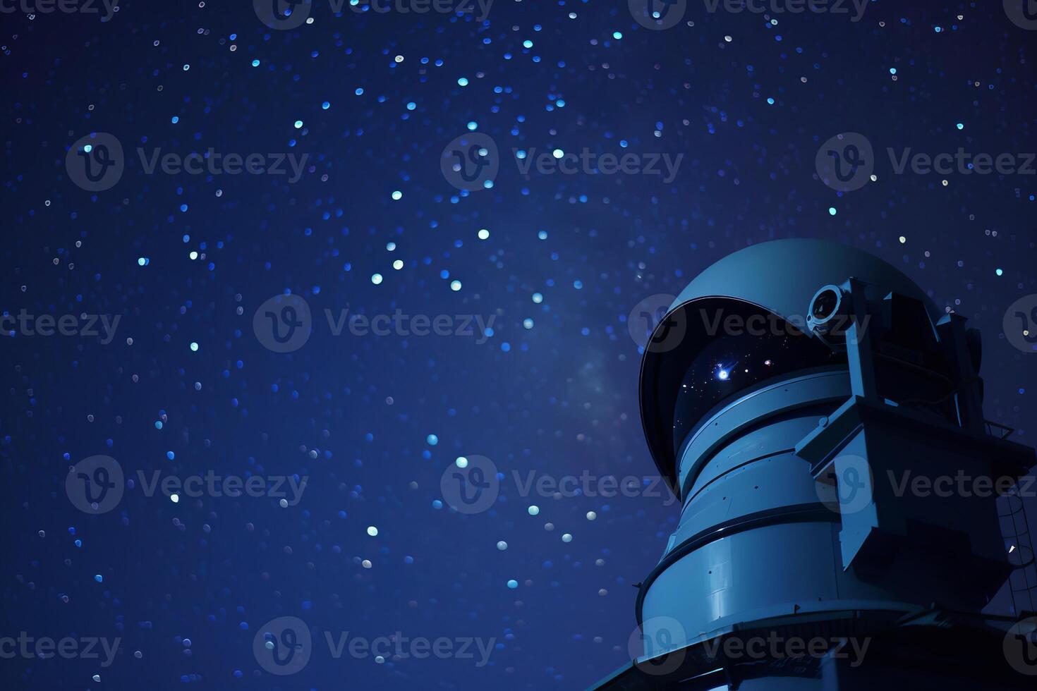 Astronomical observatory exploring cosmos under starry sky at night photo