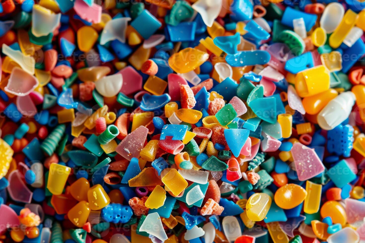 Colorful plastic pieces forming abstract background image photo
