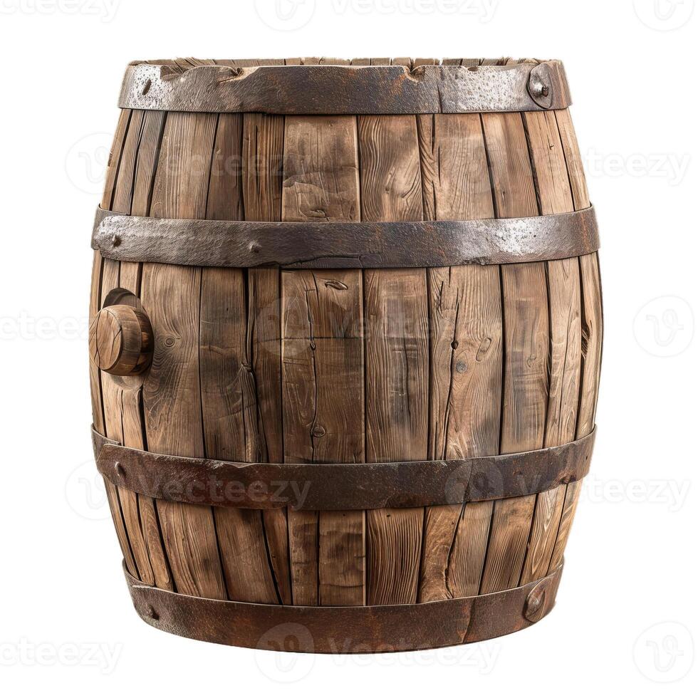 Old wooden barrel showing the craftsmanship of the cooper photo