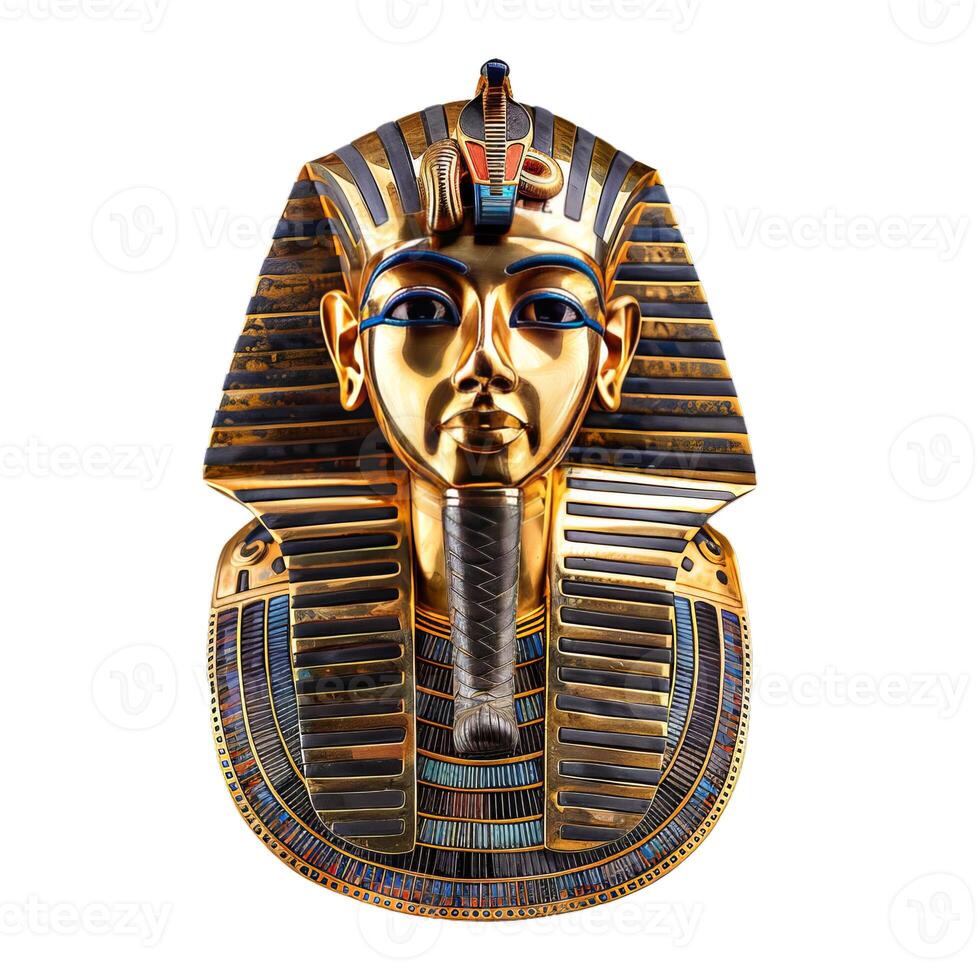 Golden mask of tutankhamun showing ancient egyptian art photo