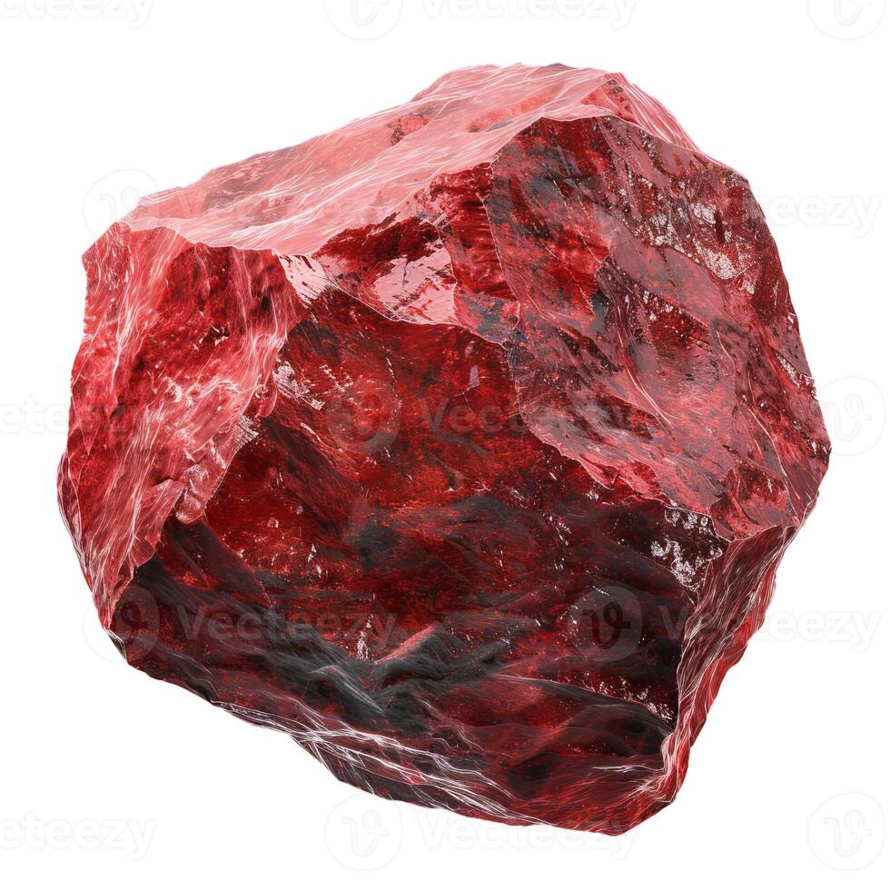 Red jasper rough stone specimen showing rough texture photo