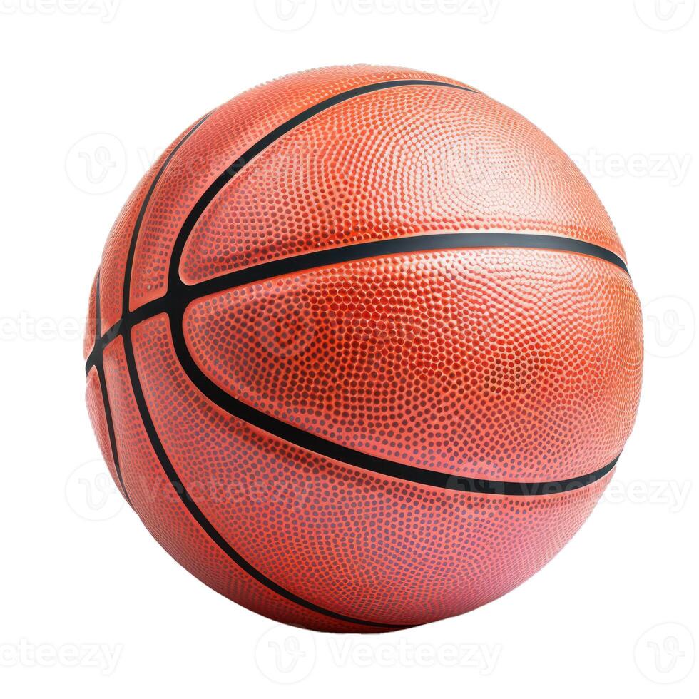 Basketball ball lying on white background photo