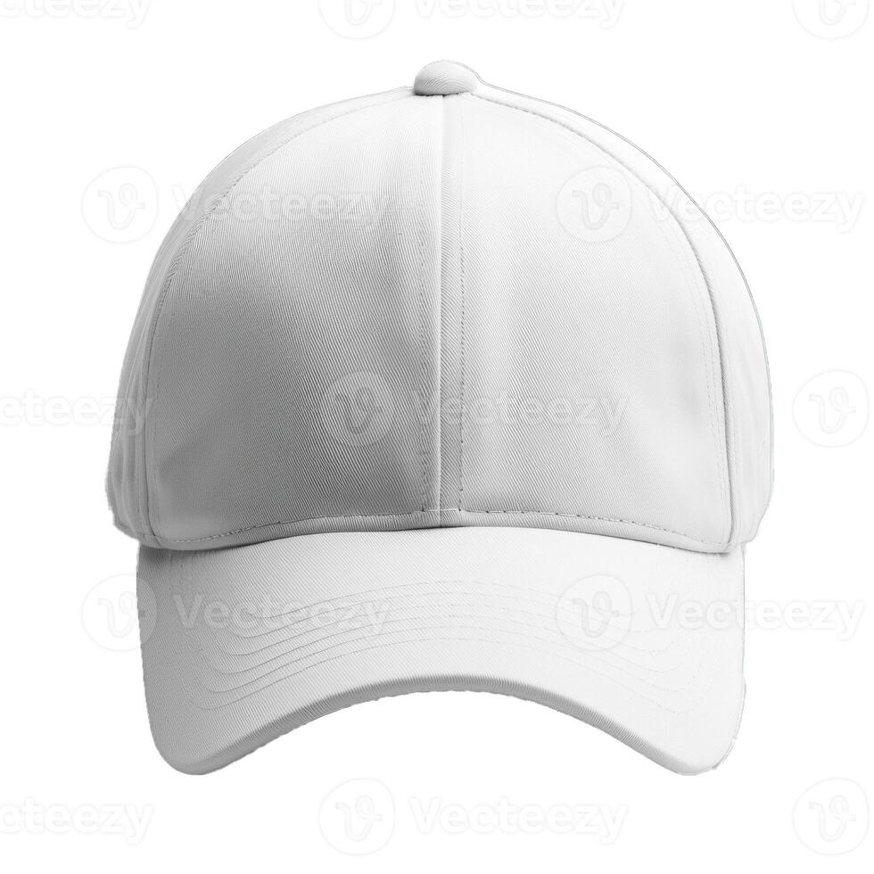 White baseball cap isolated on white background showing front view photo