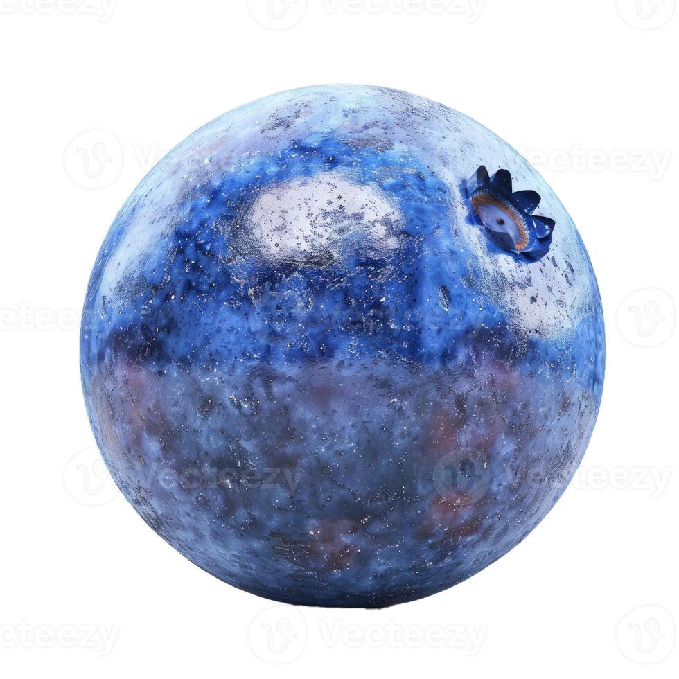 Single blueberry showing vivid blue color and rough texture photo