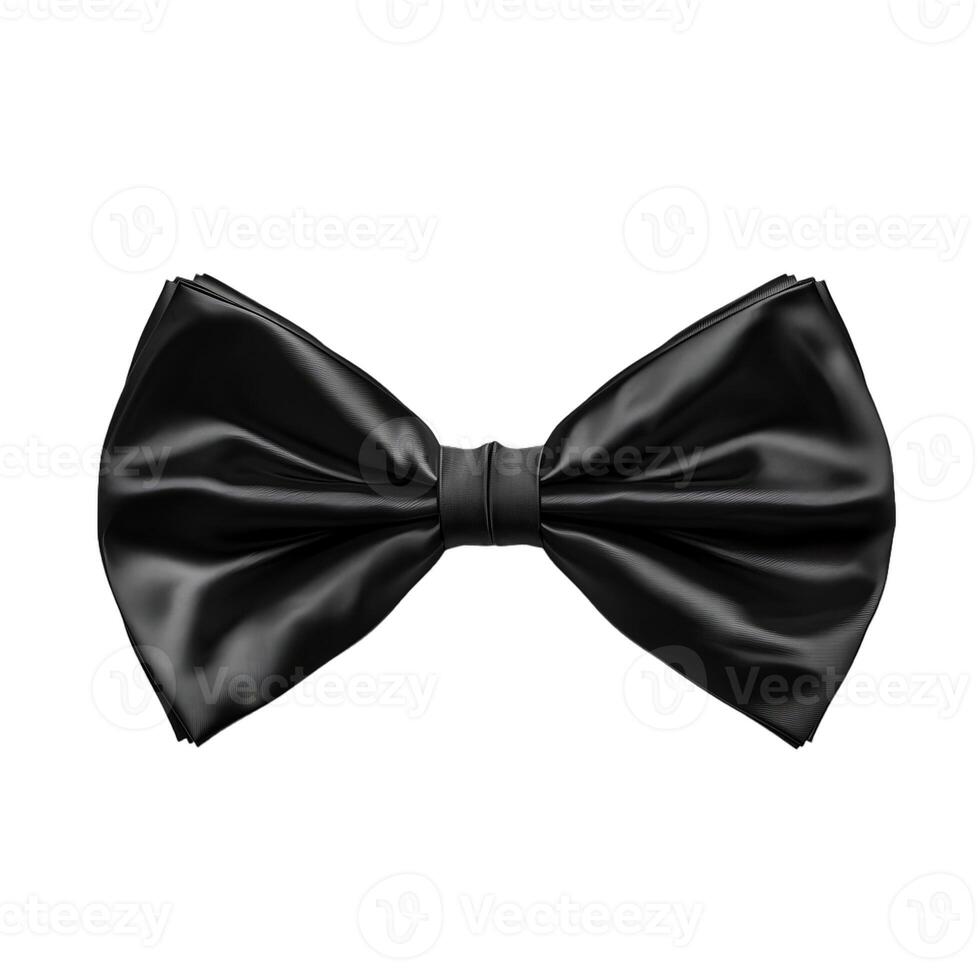 Black silk bow tie isolated on white background photo