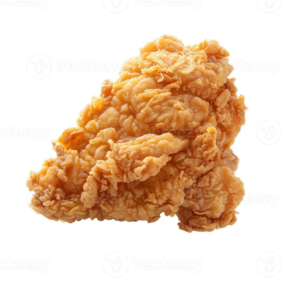 Delicious crispy fried chicken fillet isolated on white background photo