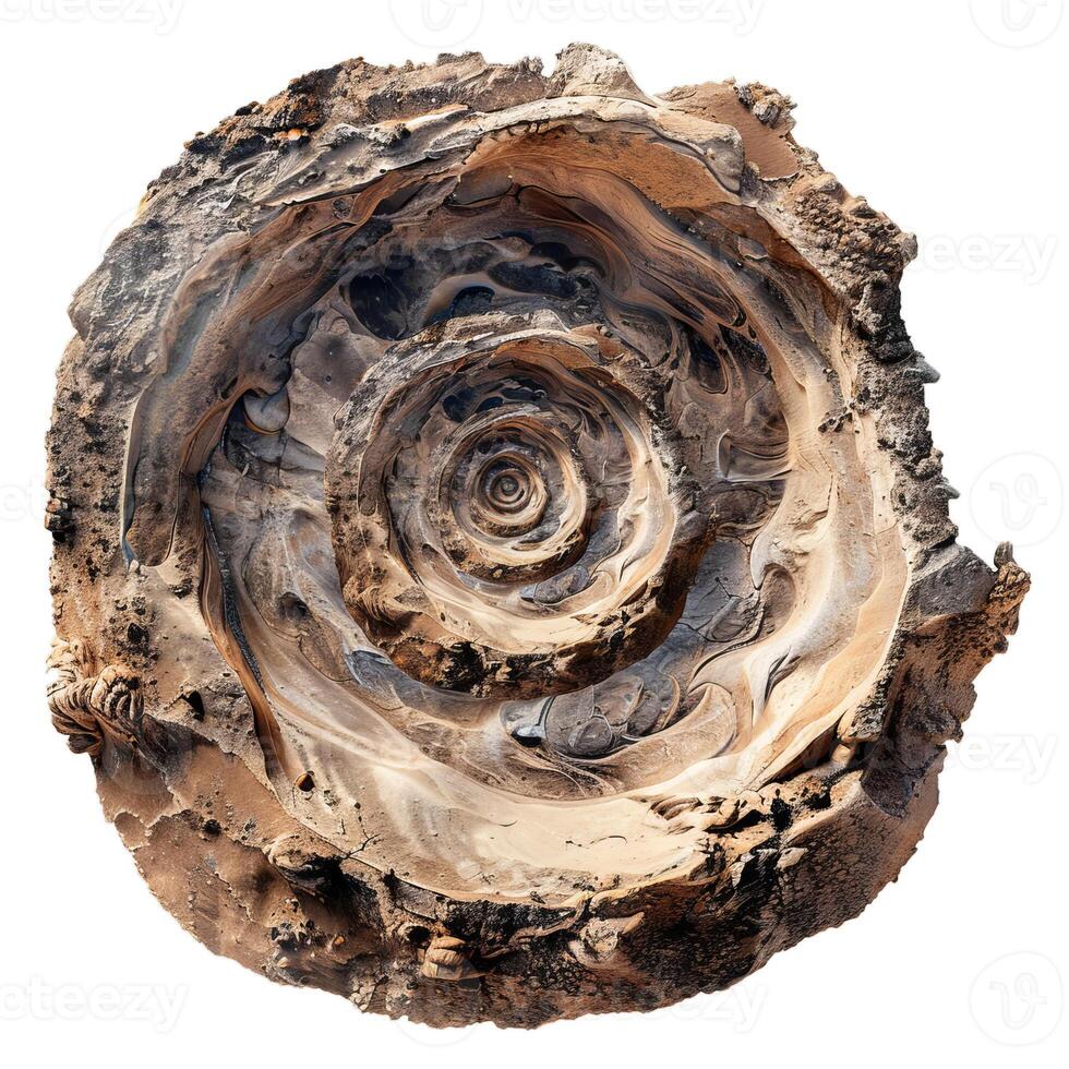 Concentric rock formation showing erosion patterns over time photo