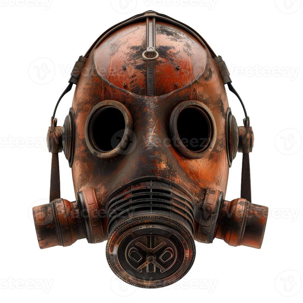 Rusty metal gas mask showing concept of protection photo