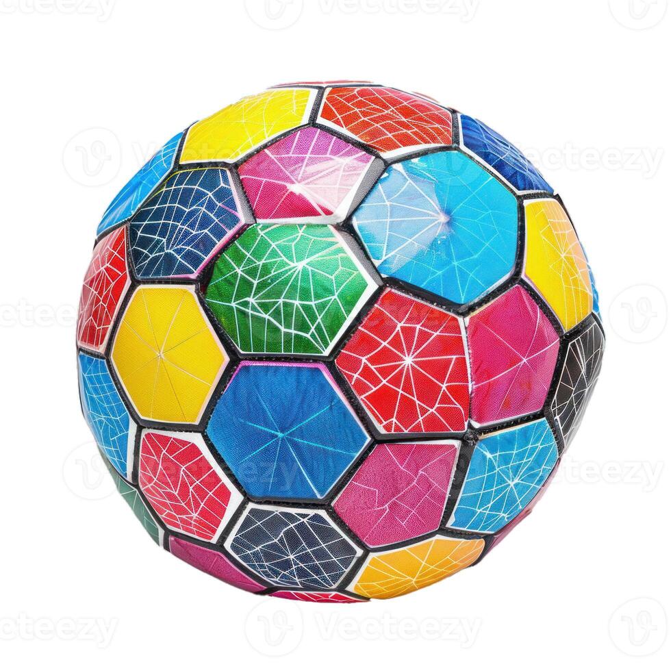 Colorful soccer ball isolated on white background photo
