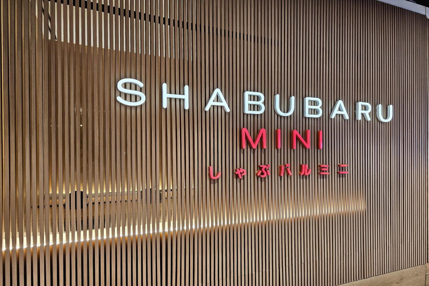 Bangkok, Thailand September 20, 2024 Shabubaru MINI sign. It is a famous Nabe restaurant that located at Central World. photo