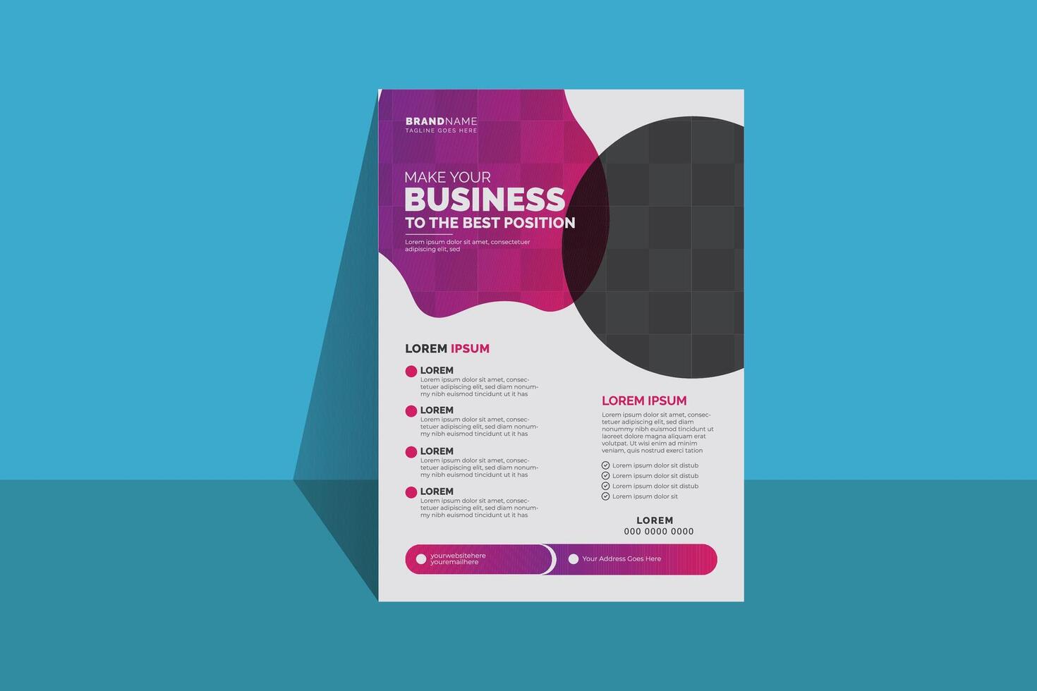 Flyer Design Template, Business Flyer For Grow Business. vector