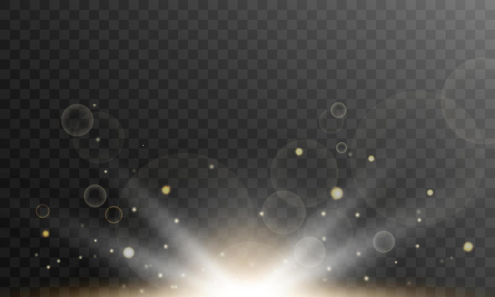 Shining rays of sun light, spotlights on the horizon vector
