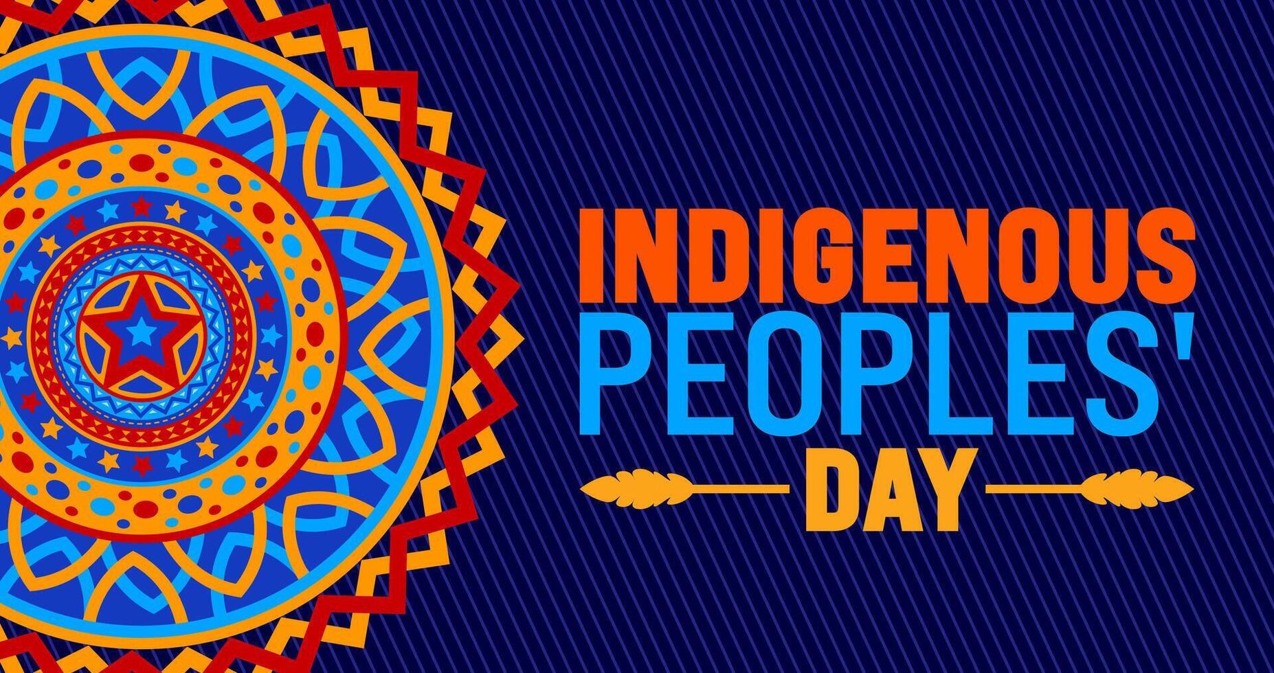Indigenous peoples' Day ornament background or banner design template is observed every year in October. Holiday concept. Template for card, poster, placard, template. vector