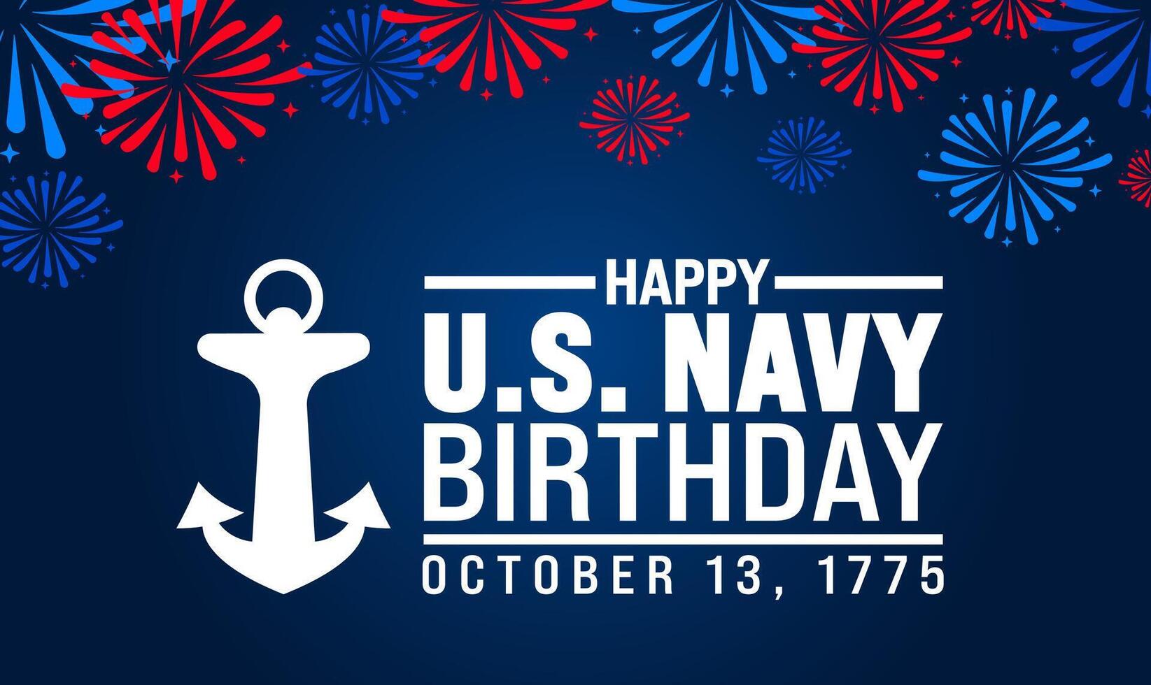 Happy U.S. Navy Birthday background or banner design template is observed every year in October. Holiday concept. Template for card, poster, placard, template. eps 10 vector