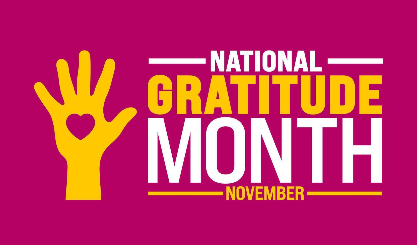 National Gratitude Month background or banner design template vector